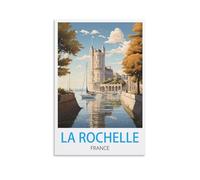 La Rochelle France Vintage Travel Poster 08x12inch(20x30cm) Canvas Print for Living Room, Bedroom, Dorm, Home, Office Wall Decoration