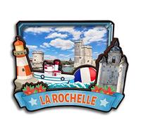 La Rochelle Nouvelle-Aquitaine France Fridge Magnet Wooden Collection 3D Wood Handmade Travel City Souvenirs Refrigerator Magnet Home Decoration Gift -1239