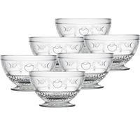 La Rochere 6305.01_502 Set of 6, Versailles Small Bowls 9 oz, Glass, 9 Ounces, Clear