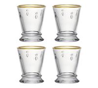 La Rochere Bee Footed Tumbler Gold Rimmed 260ml Set Of 4