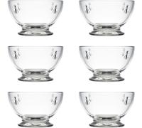 La Rochere Bee Glass Bowl Set of 6 - Classic French Clear Glass Dessert Bowls with Embossed Bee Emblem - Elegant and Versatile Small Bowls for Ice Cream, Snacks, Fruit & Entertaining (9 Oz)