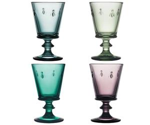 La Rochère Colourful Bee Wine Glass 240 ml Set of 4 Beautiful Wine Glasses for Romantic Evenings with Red Wine and White Wine