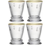 La Rochere Glassware Bee Goblet Gold Rimmed - Set 4 - Drinking Glass - 270ml