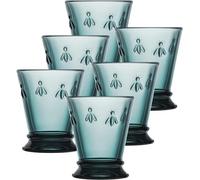 La Rochère 6121.48_487 La Rochere Set of 6, Napoleon Bee 9 oz. Tumblers, Blue, Drinking Glass, Drinkware Set