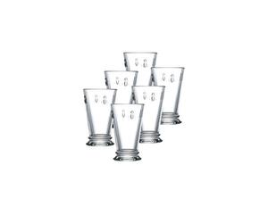 La Rochere Napoleon Bee Glasses Set of 6 - 11.5 oz - Old Fashioned, Embossed Bee Design - Dishwasher Safe Juice Glasses