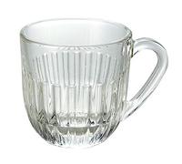 La Rochere Ouessant Expresso Mug / Glass Cup / Espresso Cup / Pressed Glass / Clear with Ribs