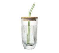 La Rochere Ouessant Smoothie Glass 43cl with Bamboo Lid & Glass Straw
