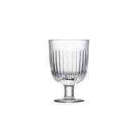 La Rochere Quessant Stemmed Wine Glasses Set of 6 - French Pressed Glass Stemware with Vertical Ribbed Design - Contemporary, Coastal-Inspired Glassware for Wine, Water & Casual Hosting (7.4 oz)
