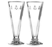 La Rochere Set of 2 Bee Design Glass Champagne Flutes