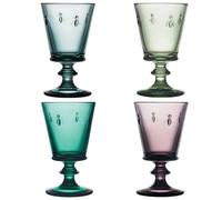 La Rochère -Set of 4 Wine Glasses in 4 Colors-Bee Origin: France Guarantee