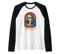 La Santa Muerte Mexican Folk Saint Devotional Religious Art Raglan Baseball Tee