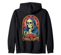 La Santa Muerte Mexican Folk Saint Devotional Religious Art Zip Hoodie