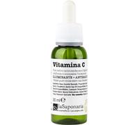 La Saponaria Vitamin C Face Serum, Brightening, Moisturiser, Antioxidant, Collagen, All Skin Types, Anti-Blemish, Dull Skin, Natural, Vegan, Cruelty-Free, Recycled Packaging, Organic, 30ml