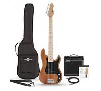 LA Select Bass Guitar Natural, 15W Bass Amp Pack