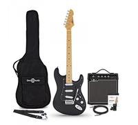 LA Select Electric Guitar Black 15W Guitar Amp & Accessory Pack