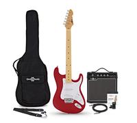 LA Select Electric Guitar Red 15W Guitar Amp & Accessory Pack