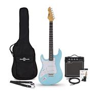 LA Select Left Handed Electric Guitar Blue Metallic 15W Guitar Amp & Accessory Pack