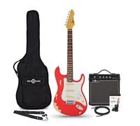 LA Select Legacy Electric Guitar Antique Red 15W Guitar Amp & Accessory Pack