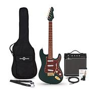 LA Select Legacy Electric Guitar Green 15W Guitar Amp & Accessory Pack