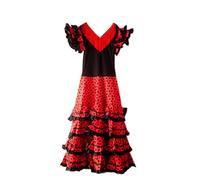 La Senorita Spanish Flamenco Dress - Ladies/Women - Black/Red - Size L