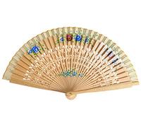 La Señorita Spanish Flamenco Fan Wood Deluxe Hand Fan Dress Costume (Light Brown)