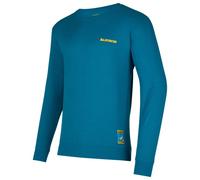 LA SPORTIVA Climbing on The Moon Long Sleeve Jersey Turquoise-Yellow, Medium