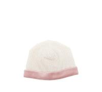 La Stupenderia waffle-knit velvet-trimmed hat - White 42 cm