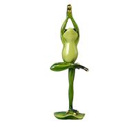 LA TALUS Creative Craft Yoga Frog Figurine Decor, Frog Ornament Statues Decor Funny Desgin, Collectible Figurines Mascot Frog for Shelves Table Desk Decor A