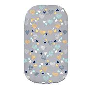 LA TALUS Moses Basket Fitted Sheets, Cradle Sheets for Bassinet Pad/Mattress, Cot Bed Sheets and Crib Mattress Cover for Unisex Boys Girls Grey