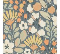 La Terrasse Jardin Poetique - Multicolour Vinyl Wallpaper - 10.05m x 53cm Roll - Contemporary Versatile Folk - Feature Statement Wall - Paste The Wall Stripable Scrubbable - Bedroom Living Room Lounge