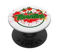 La Tomatina Festival Tomato Splash Lettering PopSockets Adhesive PopGrip