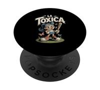 La Toxica Retro Cartoon Style Funny Latina Vibes Baseball PopSockets Adhesive PopGrip