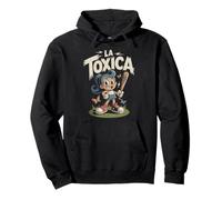 La Toxica Retro Cartoon Style Funny Latina Vibes Baseball Pullover Hoodie