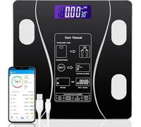 LA Ultima SmartWay Smart Scale // Digital Weight & Body Composition Analyser // Tracks 30 metrics (BMI, Fat, Muscle etc // App + Bluetooth, Fitness App Connectivity // Large LCD Display
