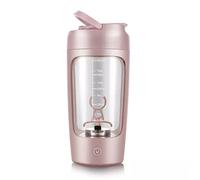 LA ULTIMA USB Rechargeable Electric Vortex Protein Shaker Mixer Bottle + Powder Store (Rose Pink)