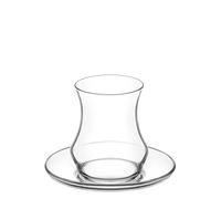 La-V 12 Count Turkish Tulip Teacup Set, 6 x Teacup, 6 x Saucer, Heat & Cold Resistant, Dishwasher Safe, 170 cc