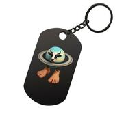 La Vaca Saturno Saturnito Funny Brainrot Cow Stainless Steel Dog Tag Keychain Keytag Bag Charm