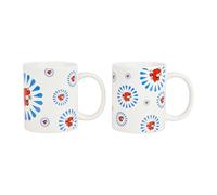 La Vache qui rit G545657 Set of 2 Porcelain Mugs Flower Motif Large Mug with "La Vache qui rit" Design Vol. 30 cl - Diameter 7.5 cm - Height 10.5 cm - Mugs in Gift Box