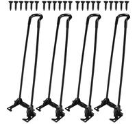 La Vane 12 inch Folding Table Legs Metal Hairpin Legs Black 4PCS