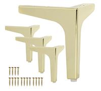 La Vane 4 Inch / 10cm Metal Furniture Legs, Set of 4 - Modern Diamond Triangle Gold DIY Replacement Feet for Cabinet, Sofa, Table, Ottoman Makeover