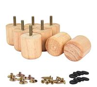 LA VANE Furniture Legs 2 Inch Tapered Solid Wood Furniture Legs with M8 Bolt Pre-Drilled, Mounting Plate and Screws for Sofa, Cabinet, Ottoman (Pack of 8)