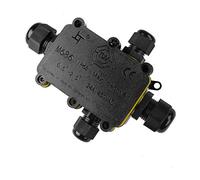 La Vane IP68 Waterproof 4 Way Electrical Junction Box for Ø5-12mm Cable | TUV VDE CE, ABS+PVC, dust/fireproof, with Cable Gland & Terminals, Large interior for Indoor & Outdoor Lighting Garden Farm