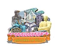 la Vella Andorra Andorra Magnet Fridge Magnet Wooden 3D Landmarks Travel Collectible Souvenirs Decoration Handmade