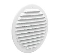 La Ventilazione GABT125R Round Ventilation Grille Made of Metal for Overlapping with Insect Protection net, White, Diameter 150 mm