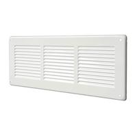 La Ventilazione GL30B Rectangular Ventilation Grille in White Painted Sheet Metal to Overlap, Dimensions 340x140 mm