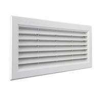 La Ventilazione P31R13B Rectangular Ventilation Grille in White Plastic recessed with Insect net. Dimensions: 315 x 136 mm, 315x136 mm