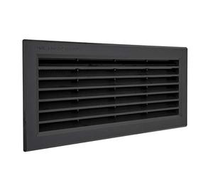 La Ventilazione P31R13N Rectangular Black Plastic Recessed Grid with Insect Netting. Dimensions 315 x 136 mm, Black
