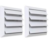 La Ventilazione S19100RB Overlay Ventilation Grille ABS White with Gravity Wings and Insect Net Dimensions 185 x 185 mm (Pack of 2)