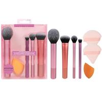 LA VENUST 7-Piece Everyday Essentials Makeup Brush Set - Includes 4 Brushes, 1 Blending Sponge & 2 Triangle Powder Puffs for Foundation, Blush, Contour, Bronzer, Eyeshadow & Setting Powder