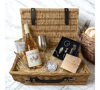 La Vieille Ferme Rosé 16" Luxury Wine Gift Hamper 75cl 12.5% ABV with Salted Caramel Chocolates Nut Mix Metal Glass & Scented Candle - French Pink Wine Gift Set UK